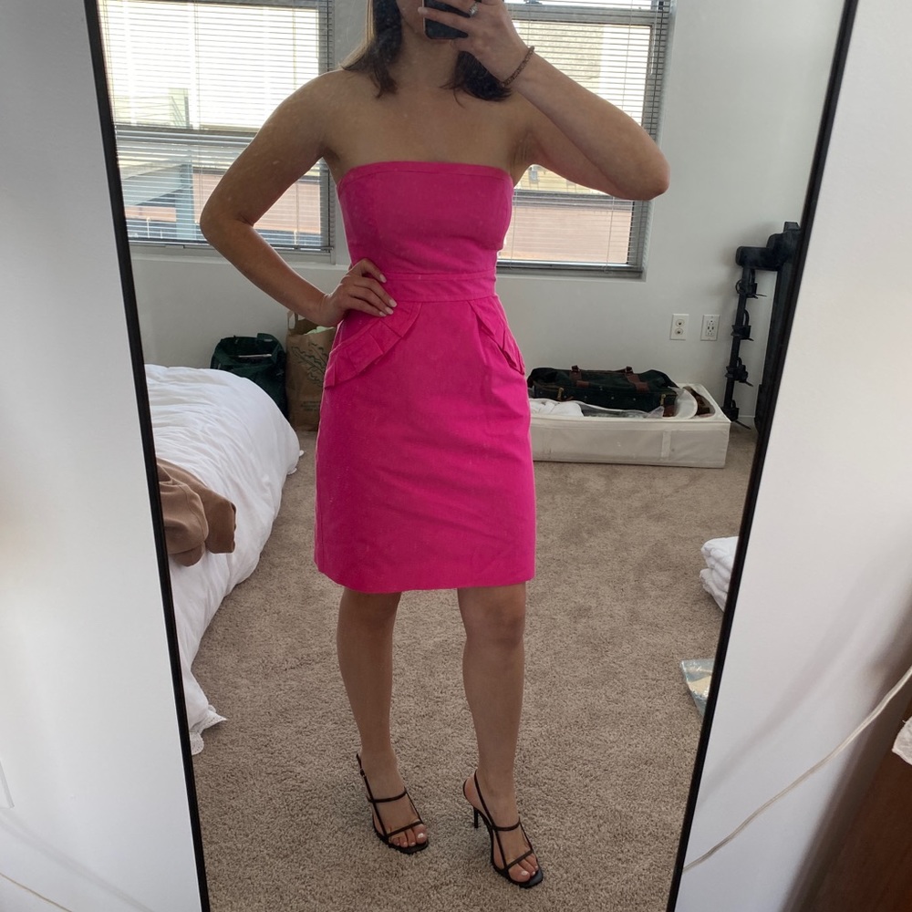 Pink J.Crew Strapless Dress